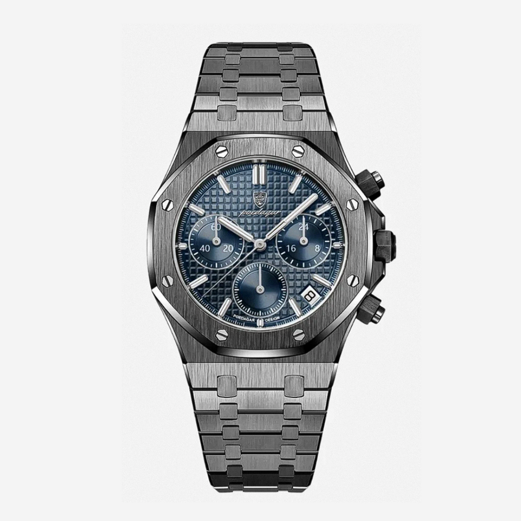 Damian | Iconic Steel Frame Bold Chronograph Design Watch | 42mm