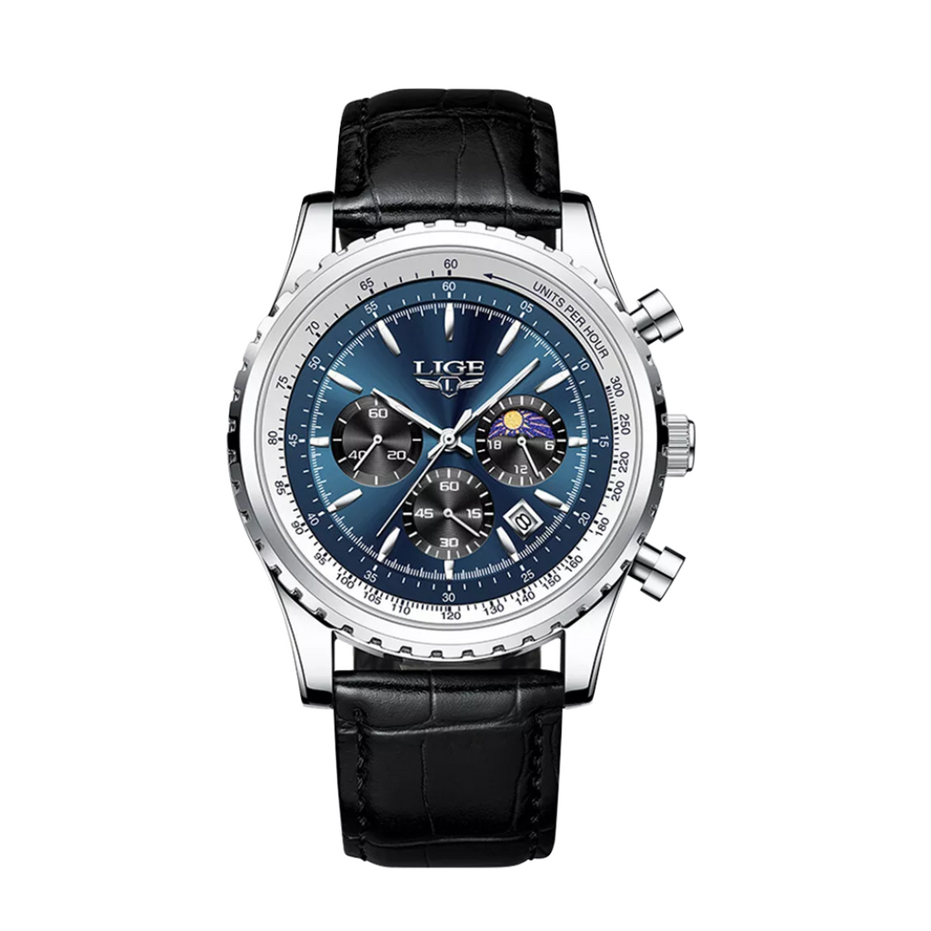 Leo | Elegant Chronograph Moon Phase Watch| 46mm