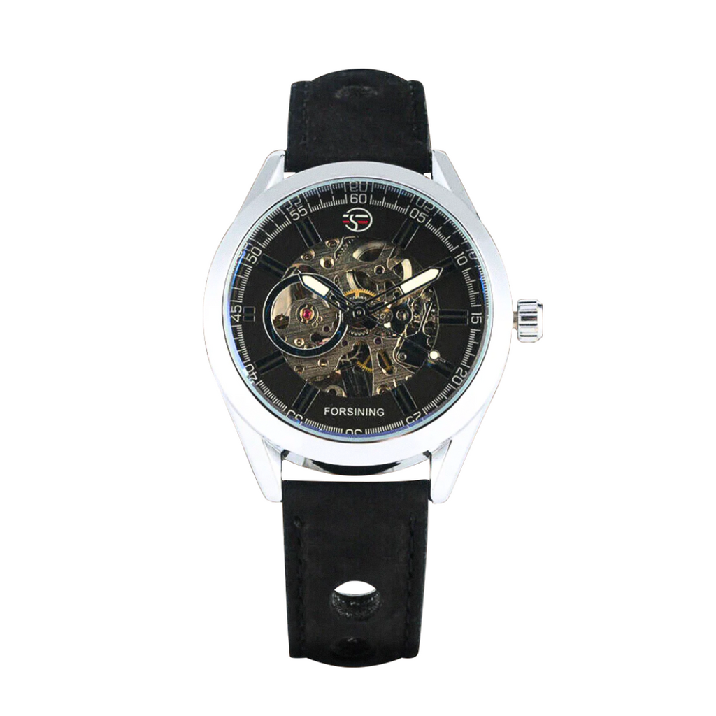 Felipe | Bold Men’s Skeleton Leather Watch | 42mm