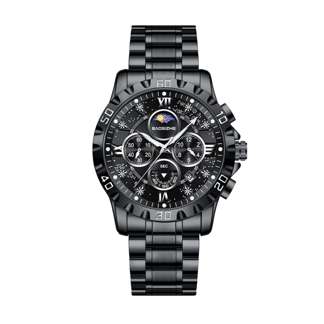 Rex | Opulent Chronograph Watch with Sleek Metal Band | 43.9mm