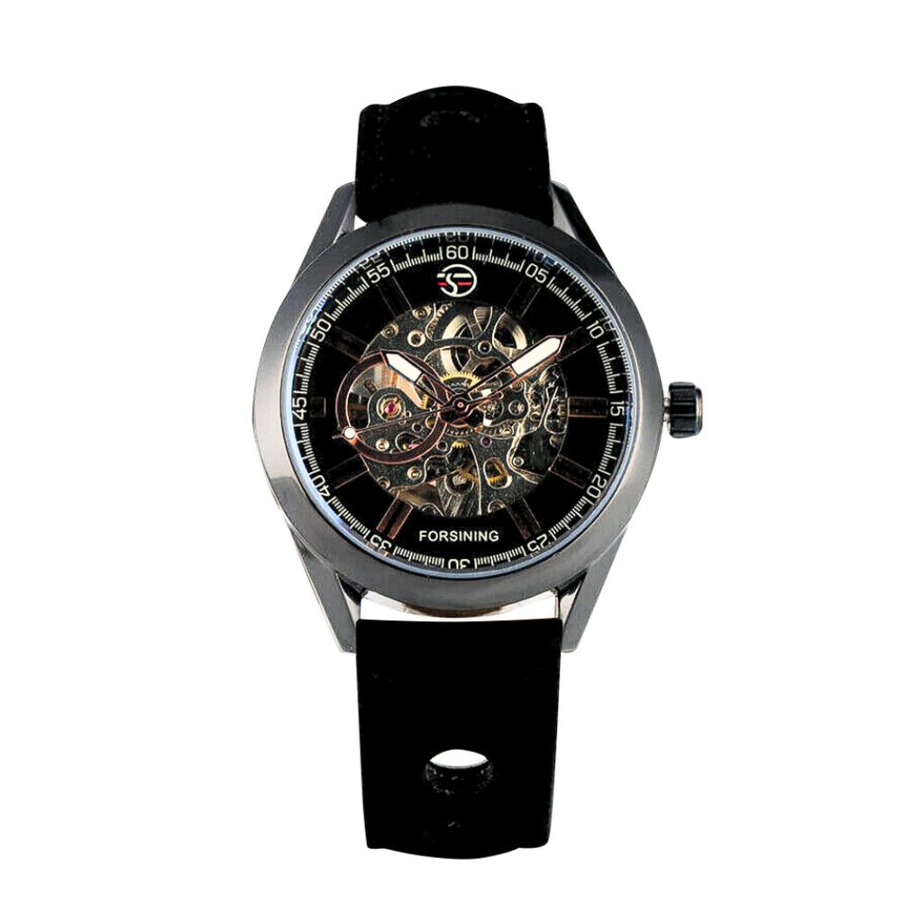 Felipe | Bold Men’s Skeleton Leather Watch | 42mm