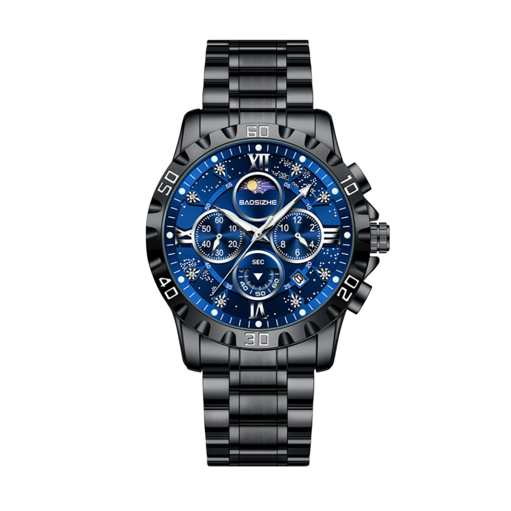 Rex | Opulent Chronograph Watch with Sleek Metal Band | 43.9mm