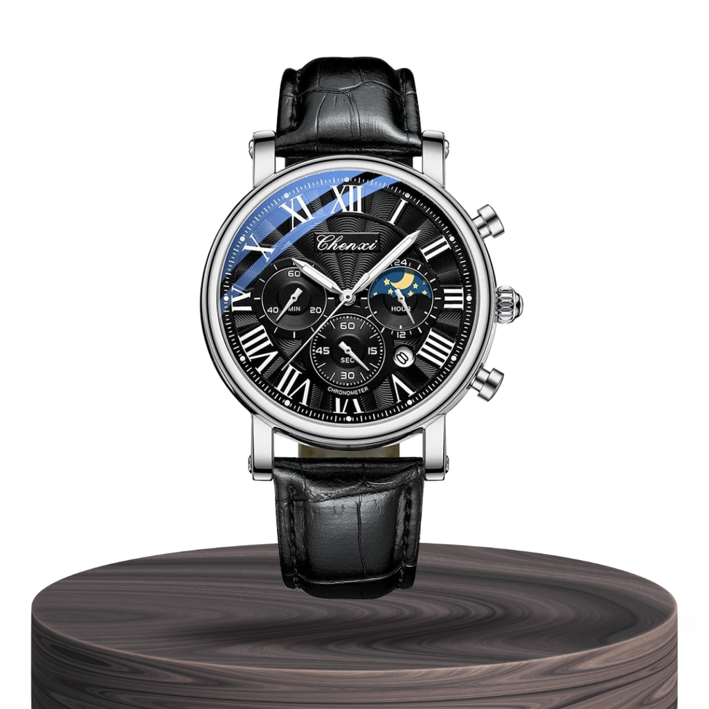 Gregory | Chrono Lunar Leather Watch | 44mm