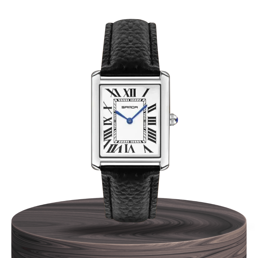 Matthew | Rectangular Watch with Silver-Tone Case | 28*27mm