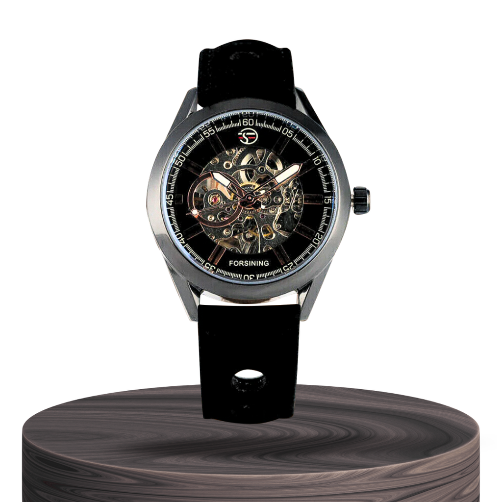 Felipe | Bold Men’s Skeleton Leather Watch | 42mm