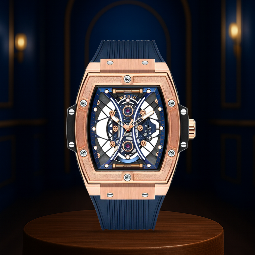 Ryker | Striking Tonneau Case Futuristic Skeleton Build Watch | 42mm