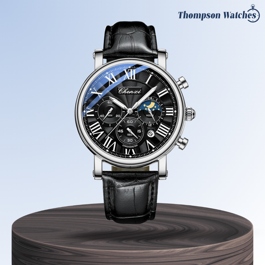 Gregory | Chrono Lunar Leather Watch | 44mm