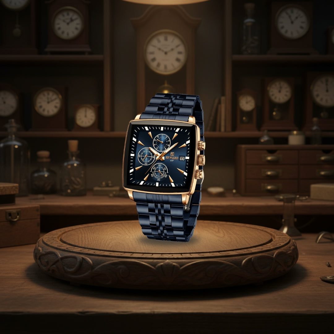 Troy | Men's Rectangular Luxury Quartz Wristwatch | 47mm