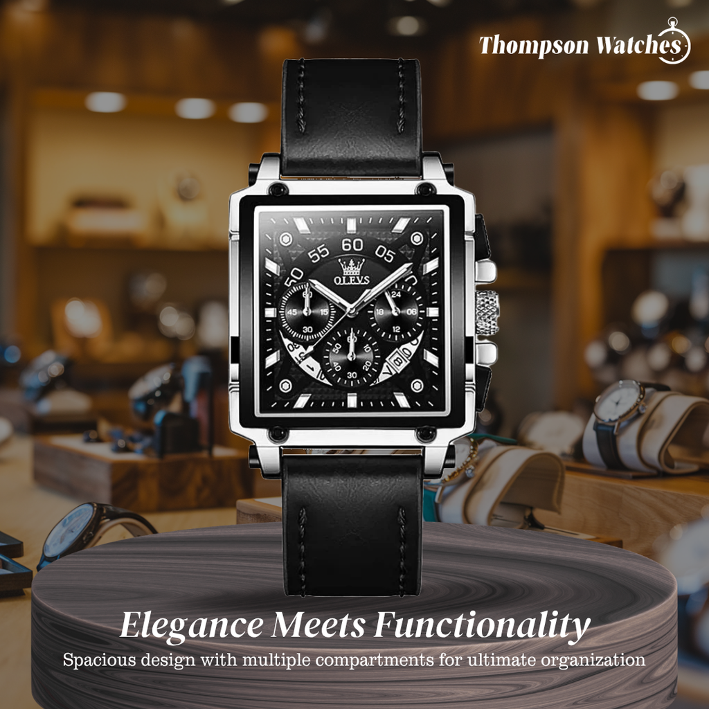 Joseph | Stylish Men’s Chronograph Watch with Unique Square Case | 42x45mm