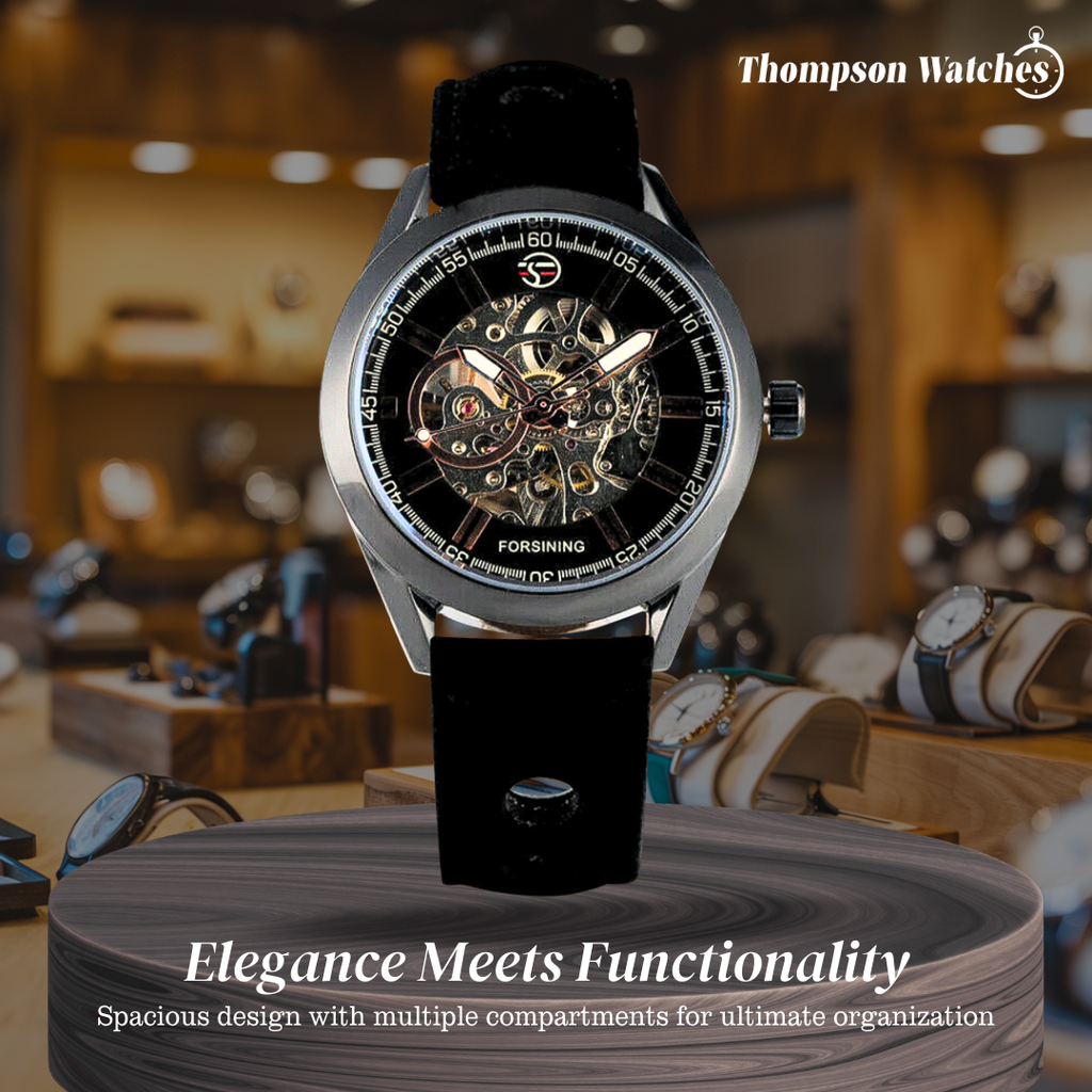 Felipe | Bold Men’s Skeleton Leather Watch | 42mm