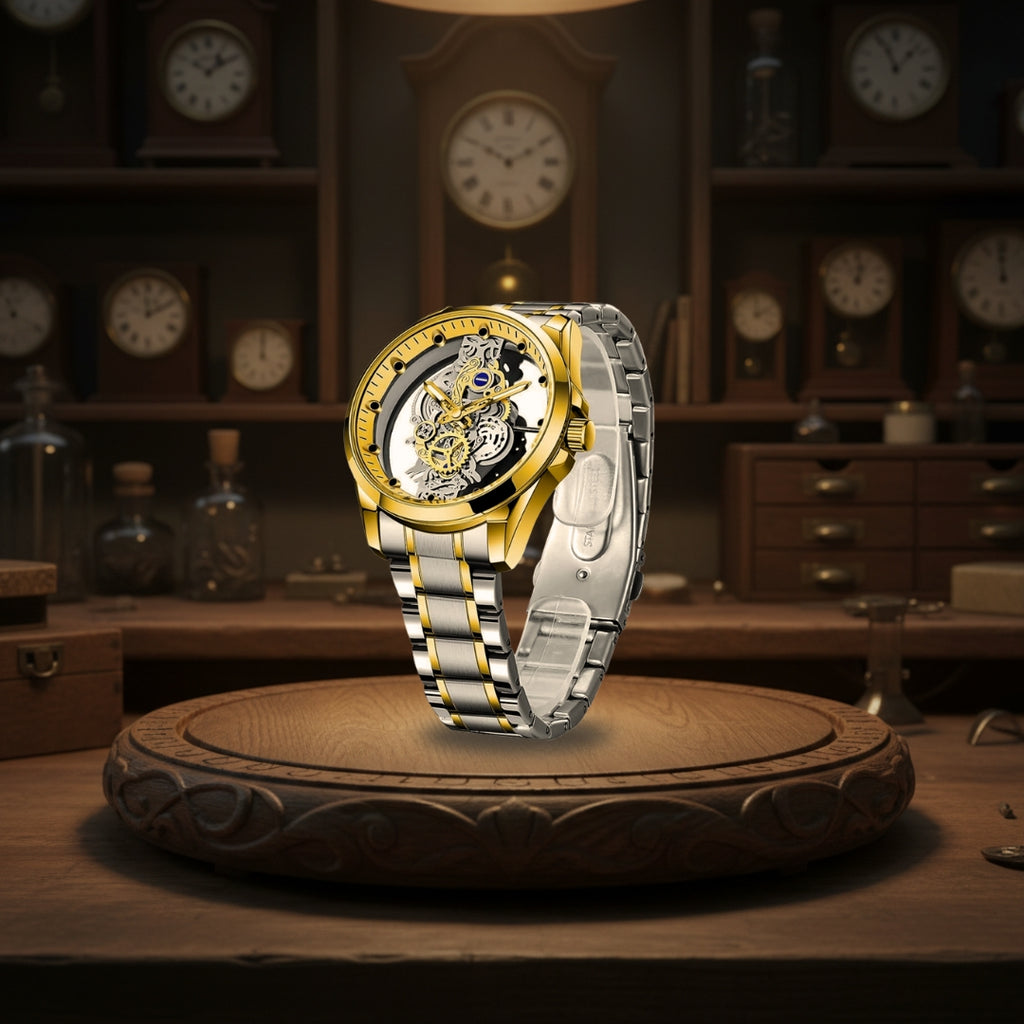 Rio | Hollow Double-sided Dial Skeleton Quartz Watch | 42mm