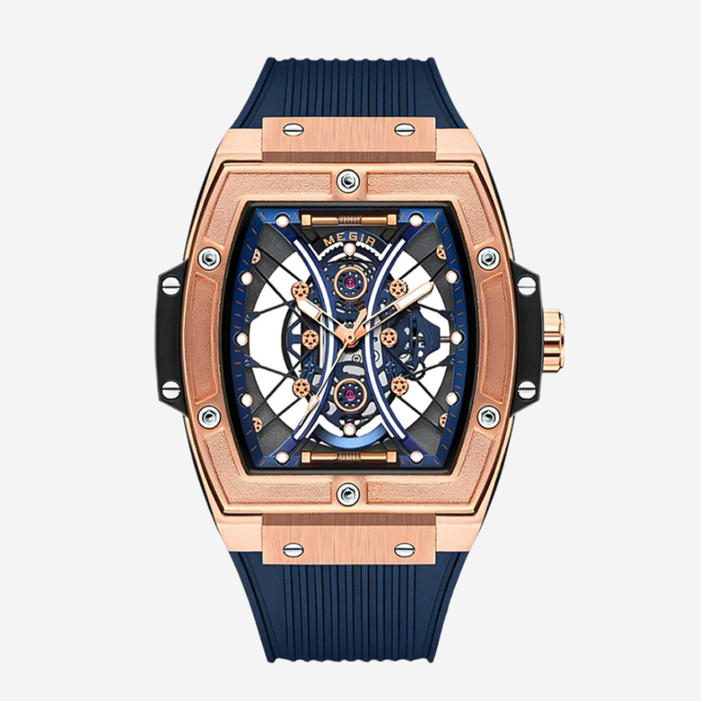 Ryker | Striking Tonneau Case Futuristic Skeleton Build Watch | 42mm