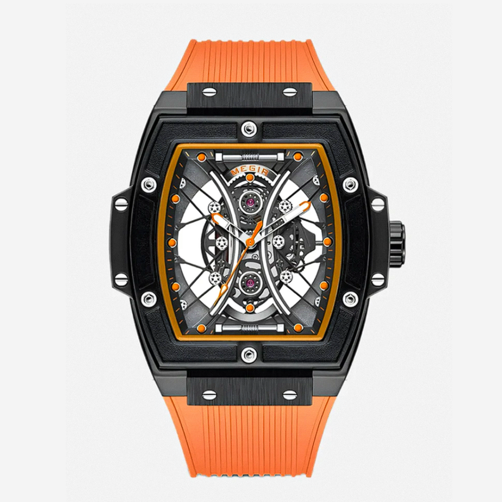 Ryker | Striking Tonneau Case Futuristic Skeleton Build Watch | 42mm