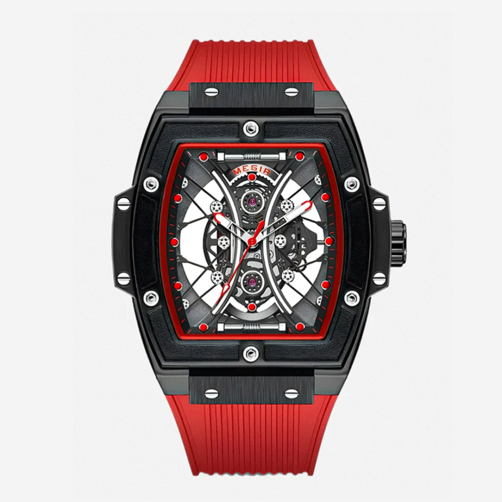 Ryker | Striking Tonneau Case Futuristic Skeleton Build Watch | 42mm