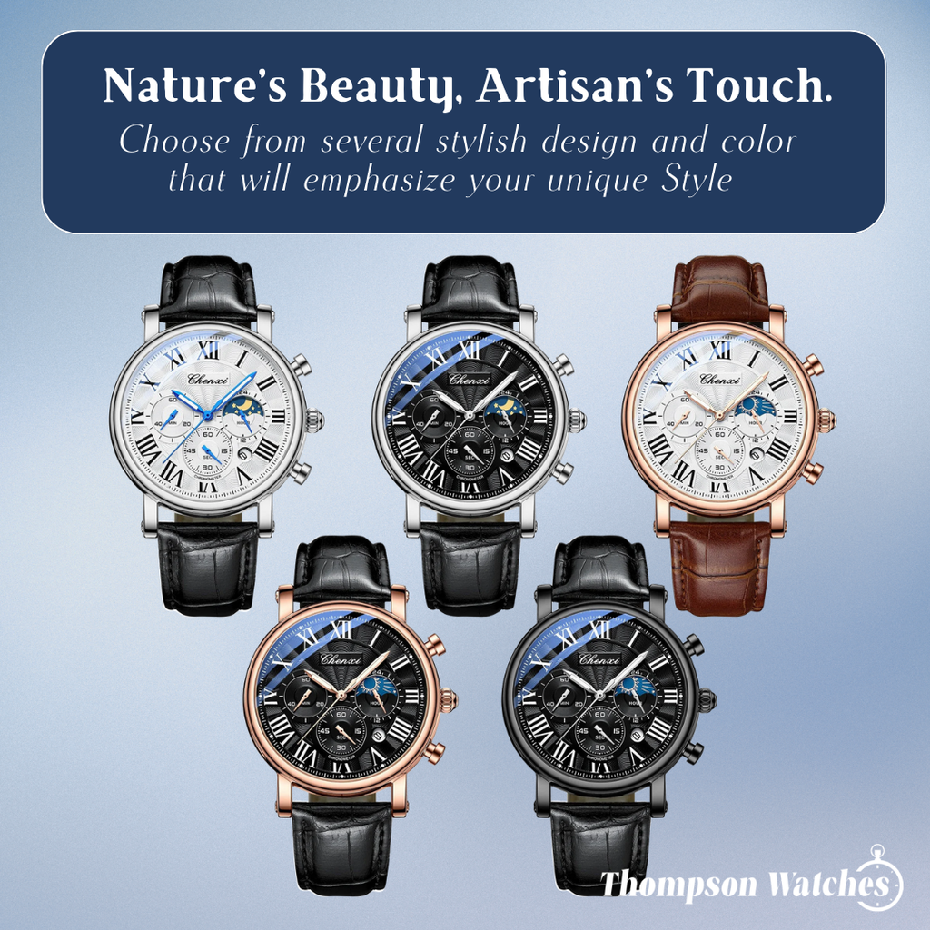 Gregory | Chrono Lunar Leather Watch | 44mm