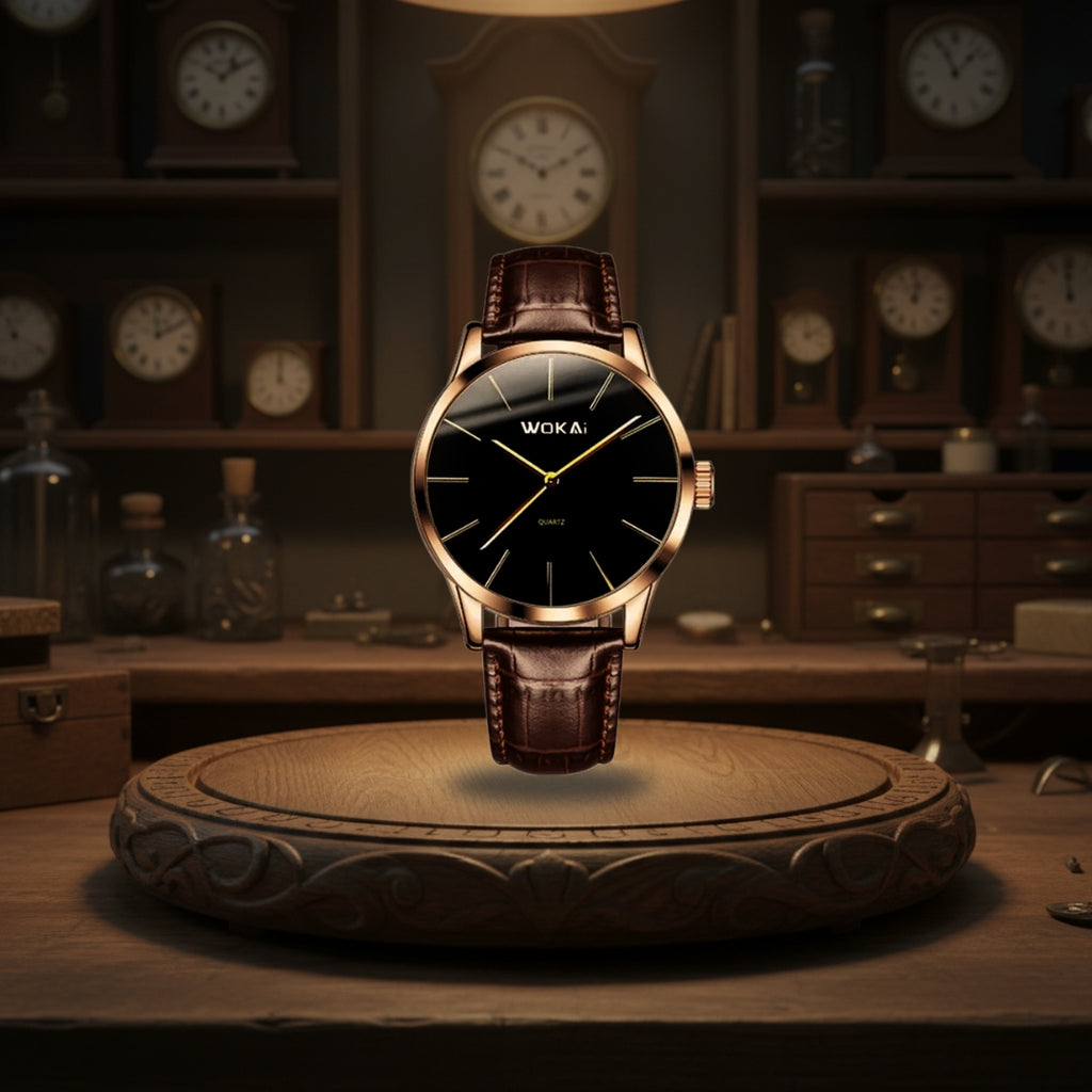 Ian | Elegant Rose Gold Quartz Watch Dean | 40mm