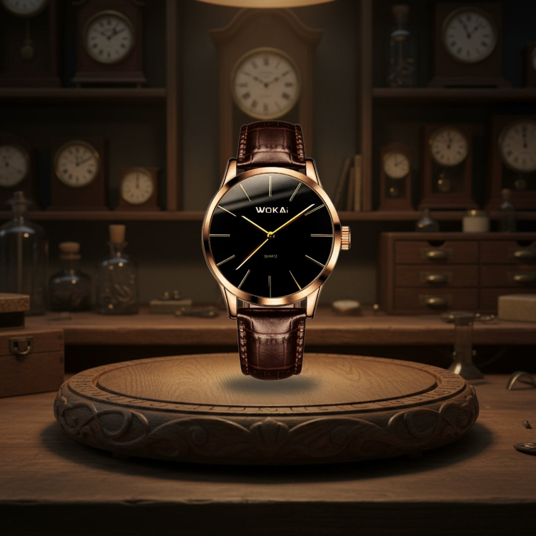 Ian | Elegant Rose Gold Quartz Watch Dean | 40mm