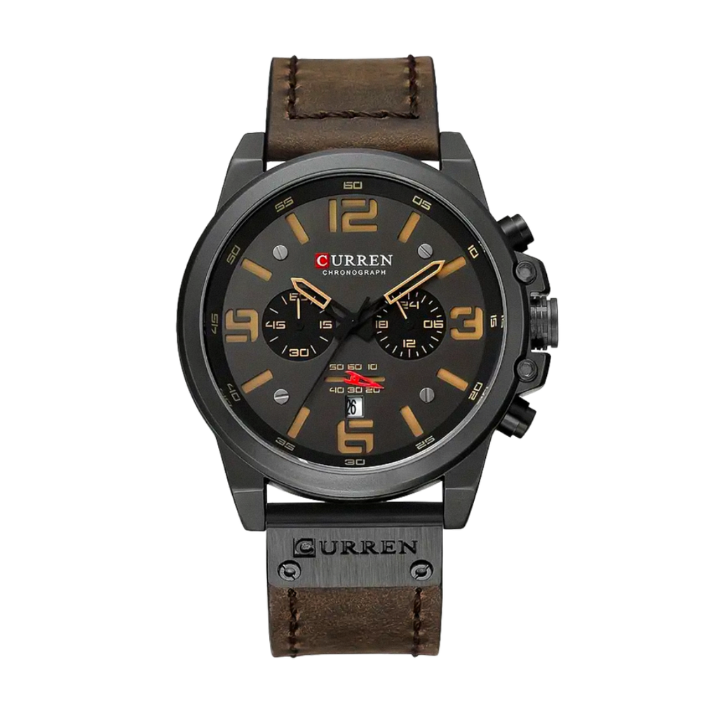 Isaac | Men's Retro Leather Wrist Watch | 45mm