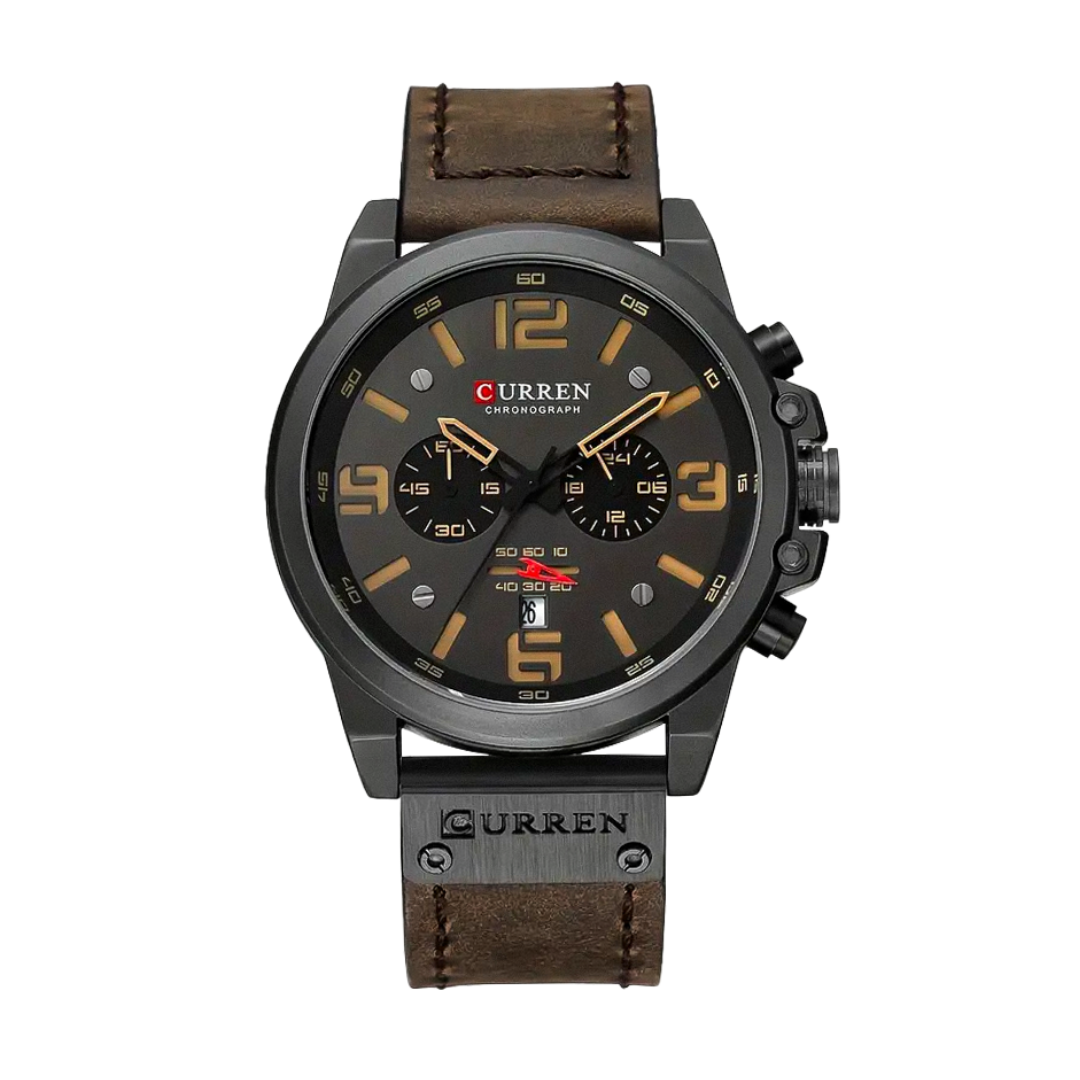 Isaac | Men's Retro Leather Wrist Watch | 45mm