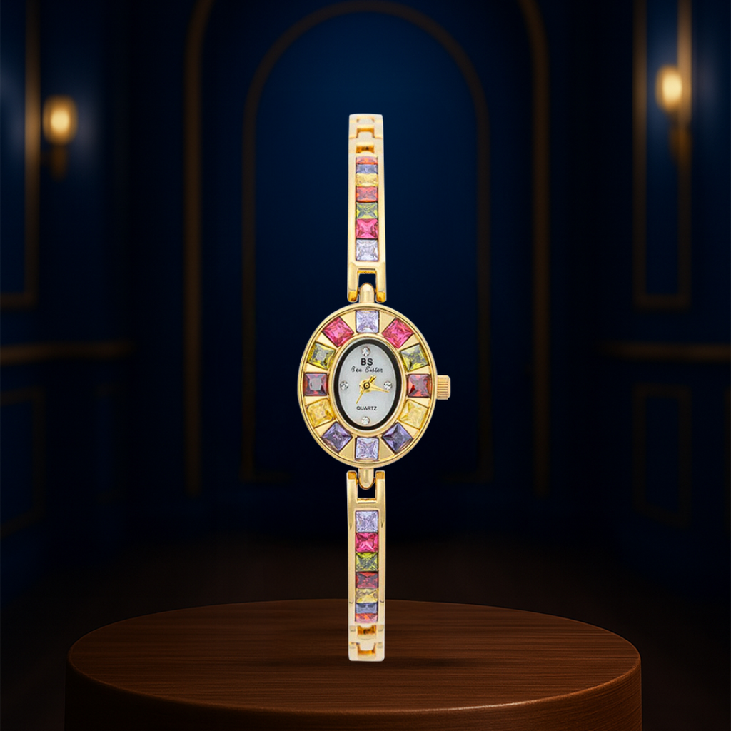 Seravina | Oval Gemstone Women’s Bracelet Watch| 28 mm