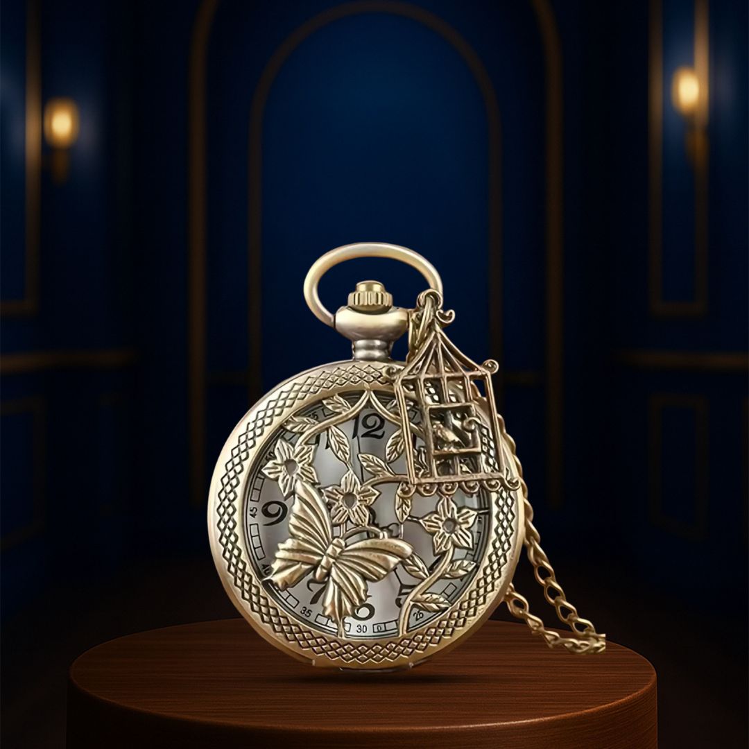 Molly | Butterfly & Birdcage Pocket Watch | 45mm
