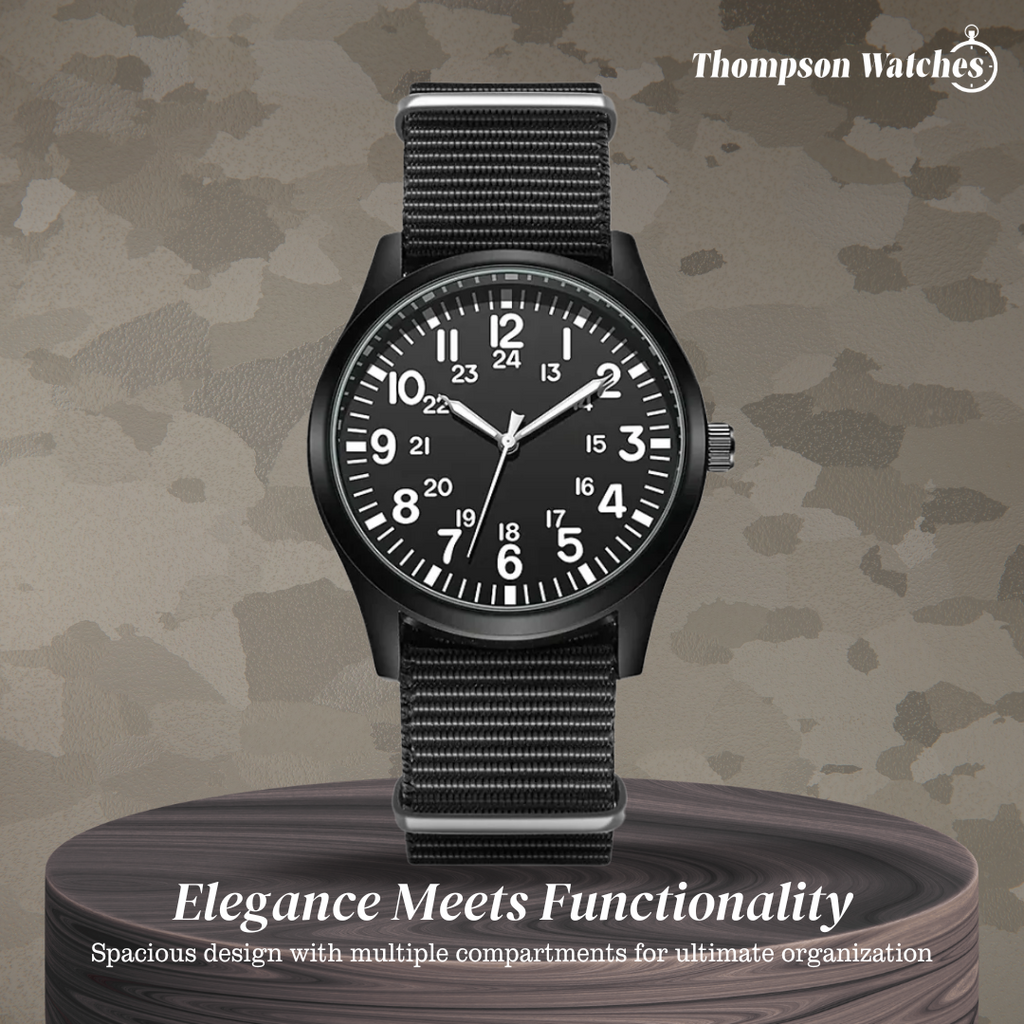 Nicolas | Luminous Field Watch with Tactical Strap | 41mm