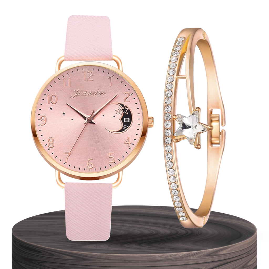 Sierra | Moon Number Dial Watch and Bracelets Set | 36mm