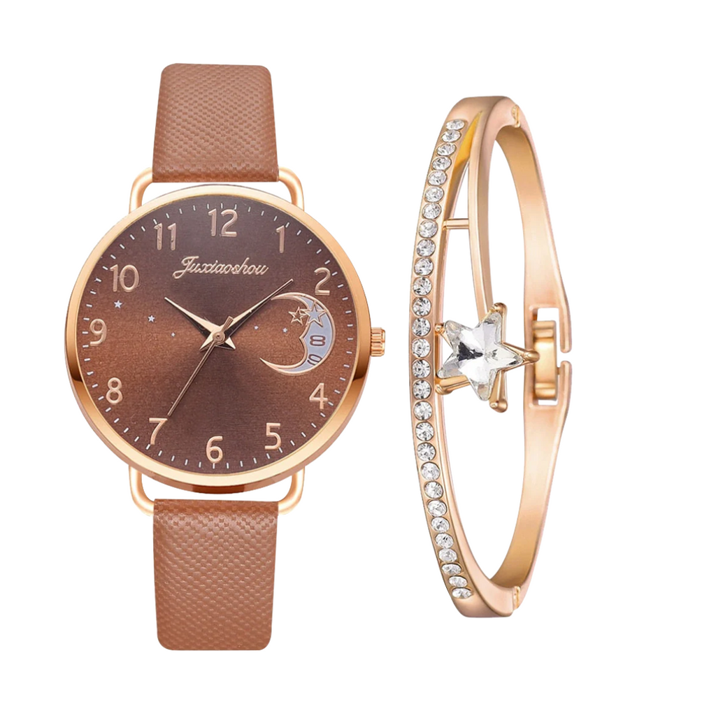 Sierra | Moon Number Dial Watch and Bracelets Set | 36mm