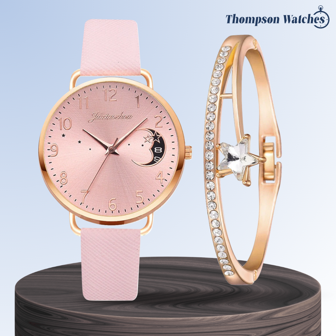 Sierra | Moon Number Dial Watch and Bracelets Set | 36mm