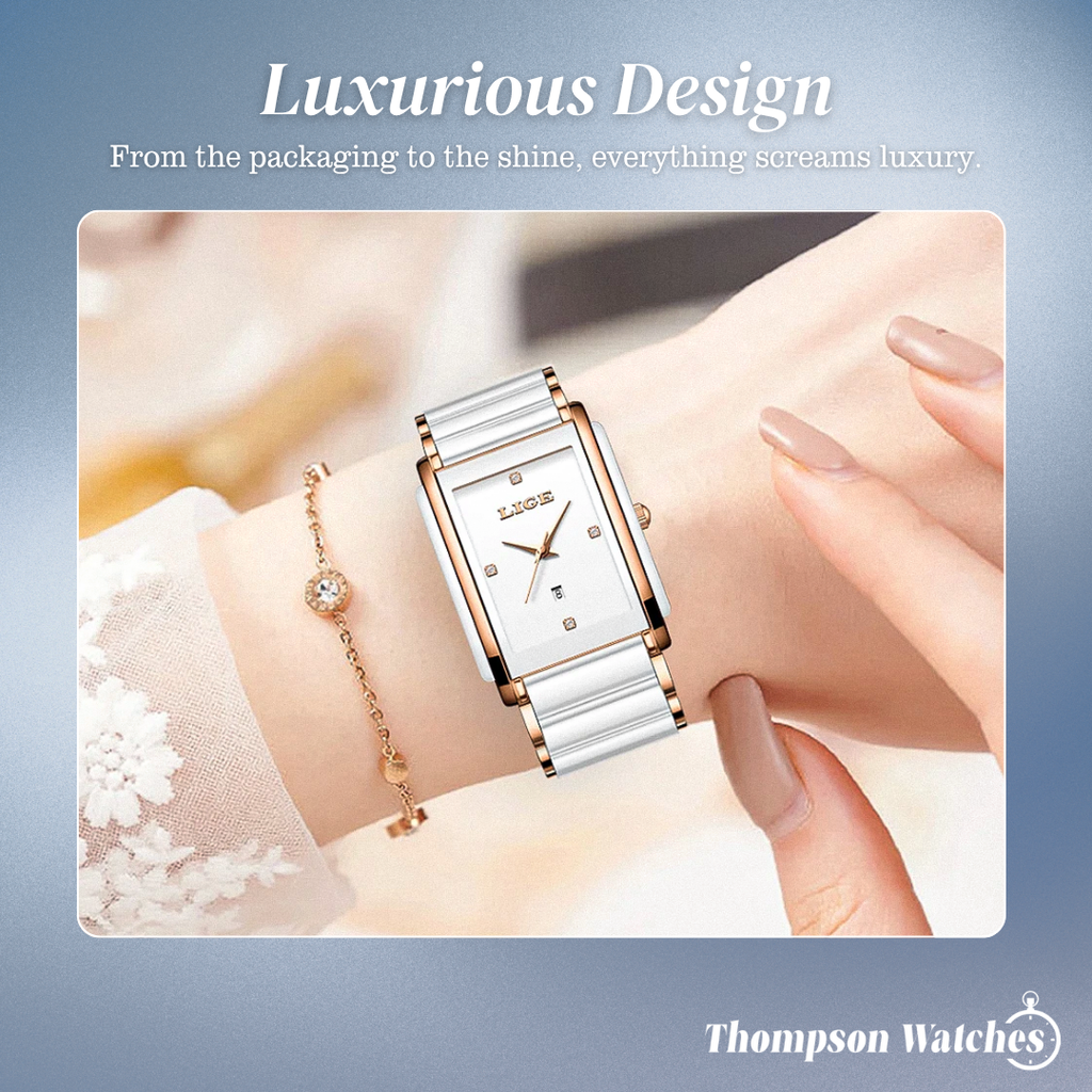 Claudine | Sleek Minimalist Women’s Square Watch| 34 mm