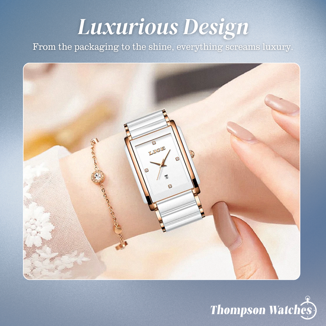 Claudine | Sleek Minimalist Women’s Square Watch| 34 mm