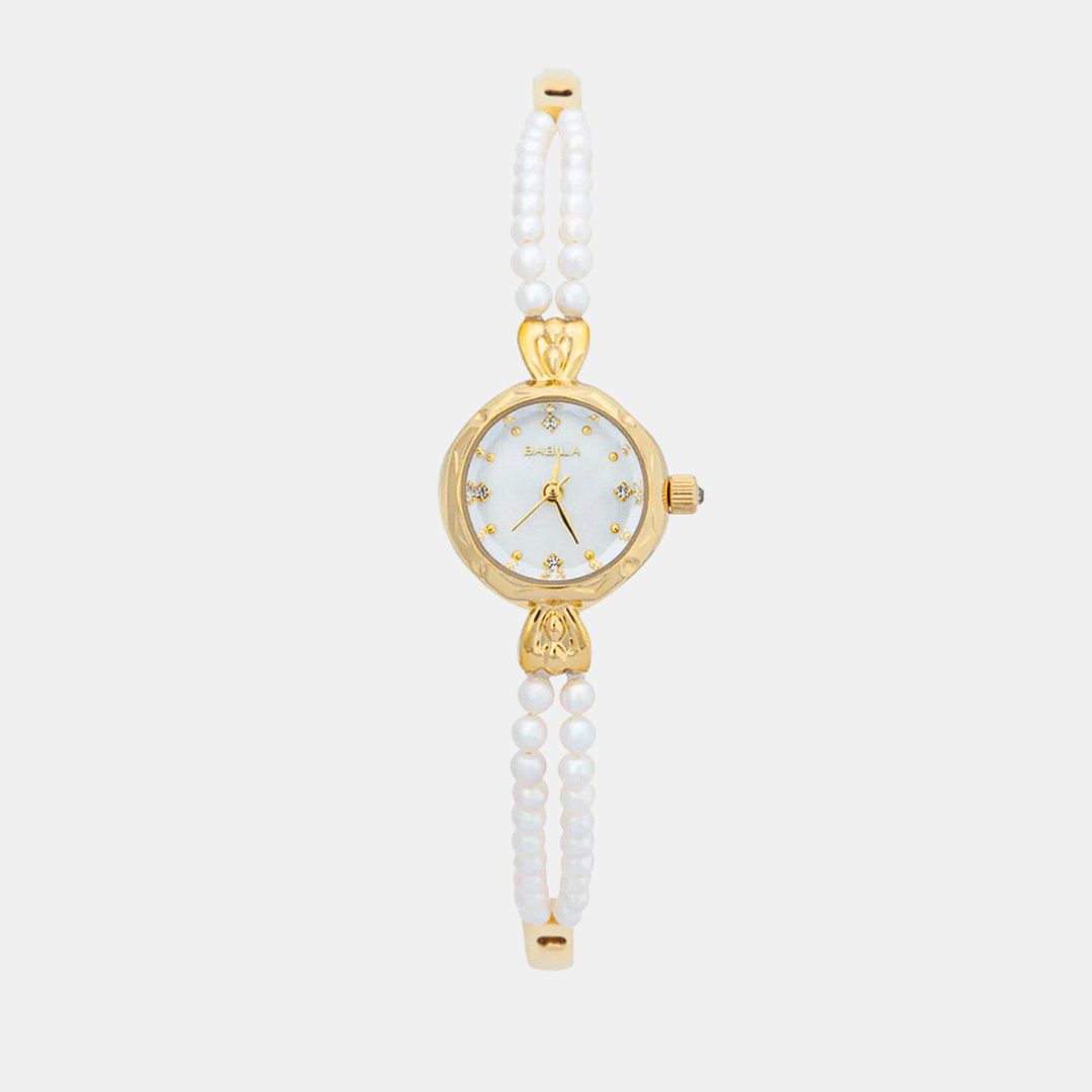 Elisara | Gold Pearl Bracelet Women’s Watch| 32 mm