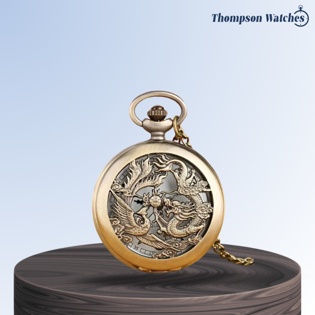 Bart | Intricately Carved Dragon Pocket Watch | 45mm