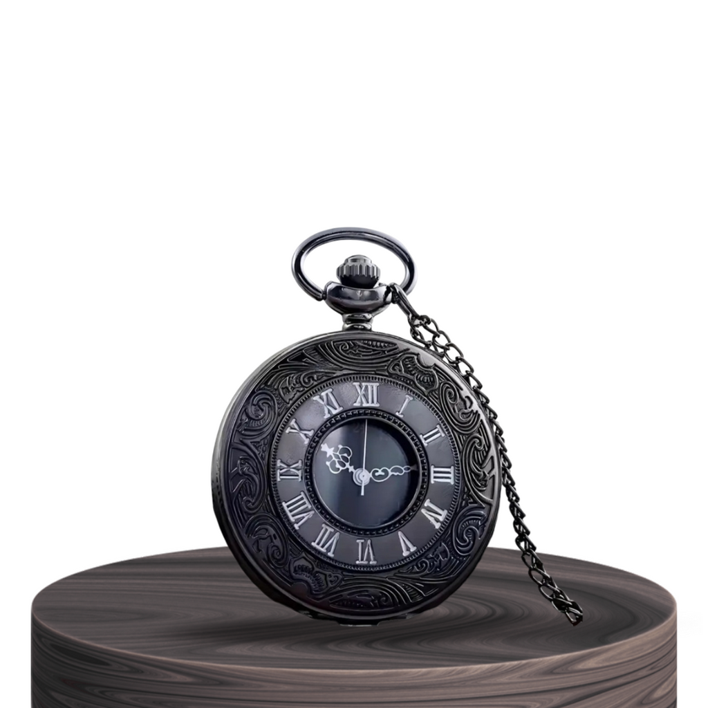 Russo | Roman Numeral Ornate Pocket Watch | 45mm