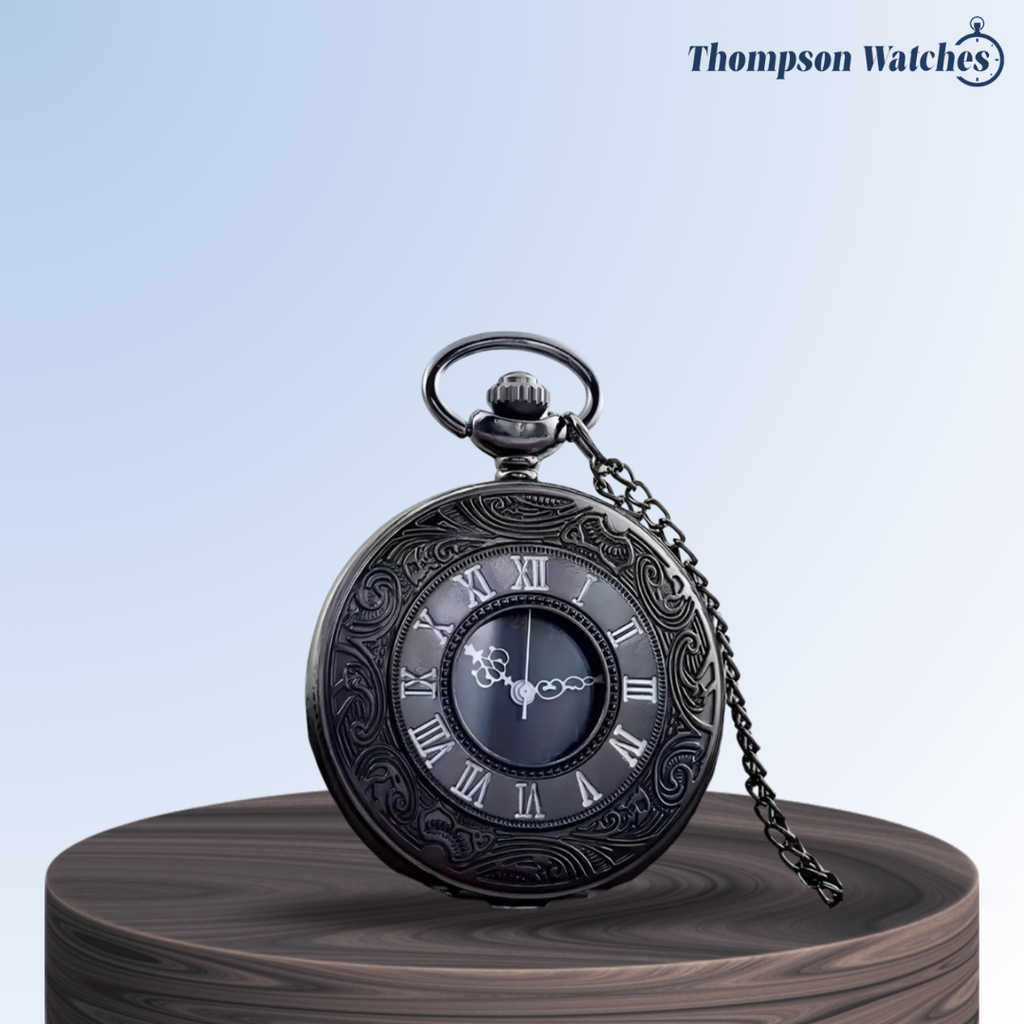 Russo | Roman Numeral Ornate Pocket Watch | 45mm