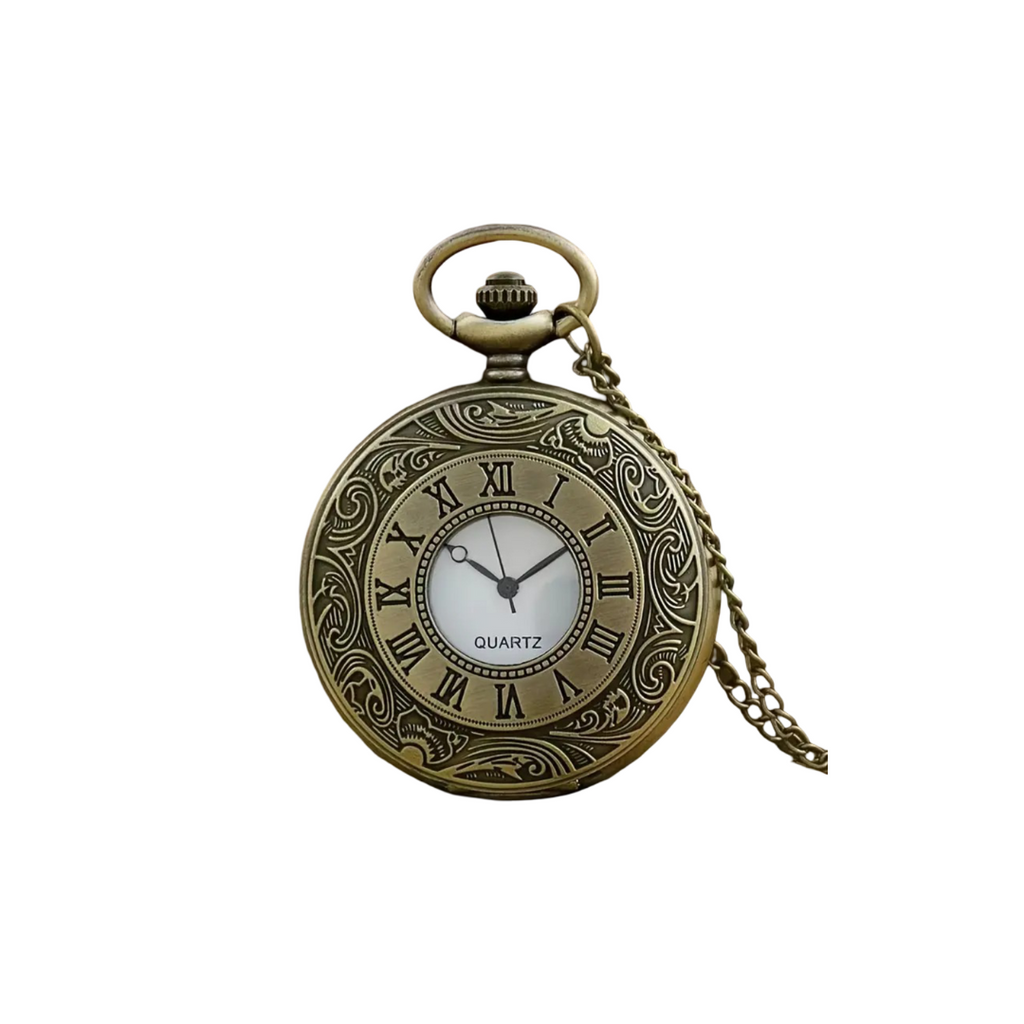 Russo | Roman Numeral Ornate Pocket Watch | 45mm