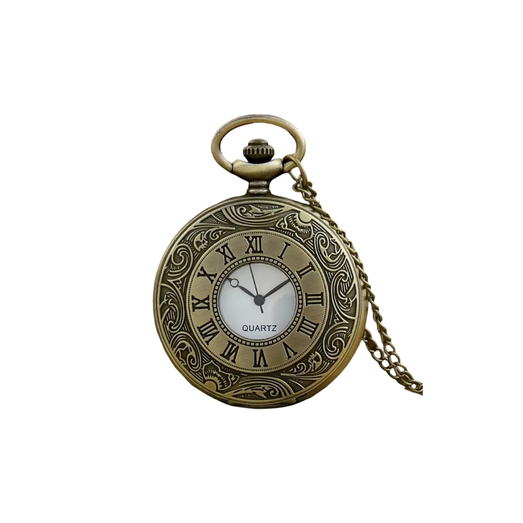 Russo | Roman Numeral Ornate Pocket Watch | 45mm