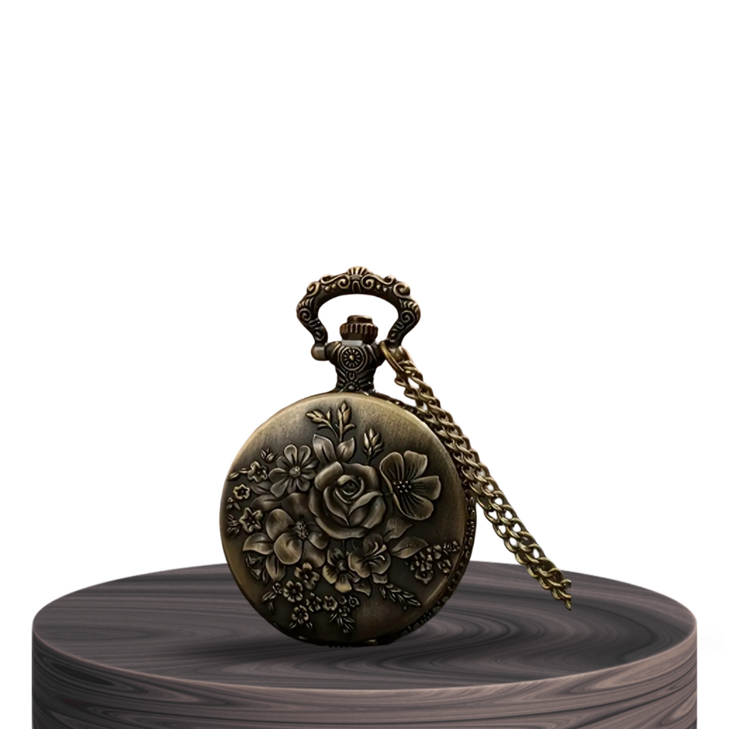 Cornet | Bronze Floral Embossed Pocket Watch | 45mm