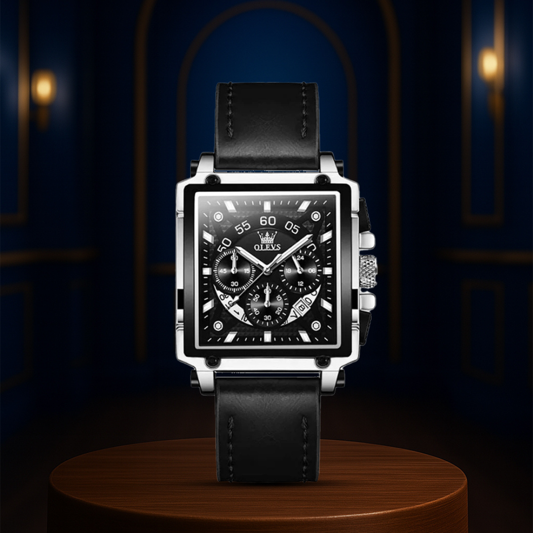 Joseph | Stylish Men’s Chronograph Watch with Unique Square Case | 42x45mm