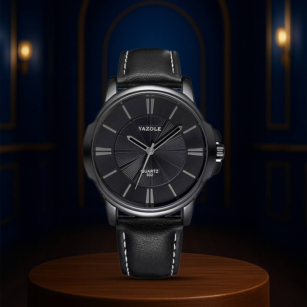 Gavin | Opulent Glass Leather Watch | 45mm