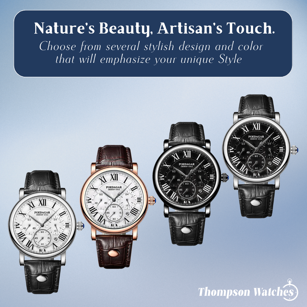 Lucas | Timed Precision Leather Chronograph Watch | 40mm