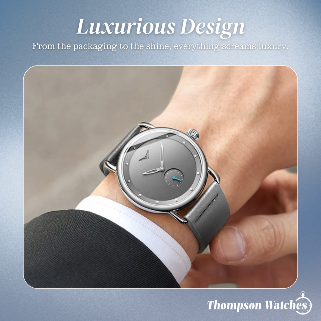 Caleb | Sleek Minimalist Leather Watch | 41mm