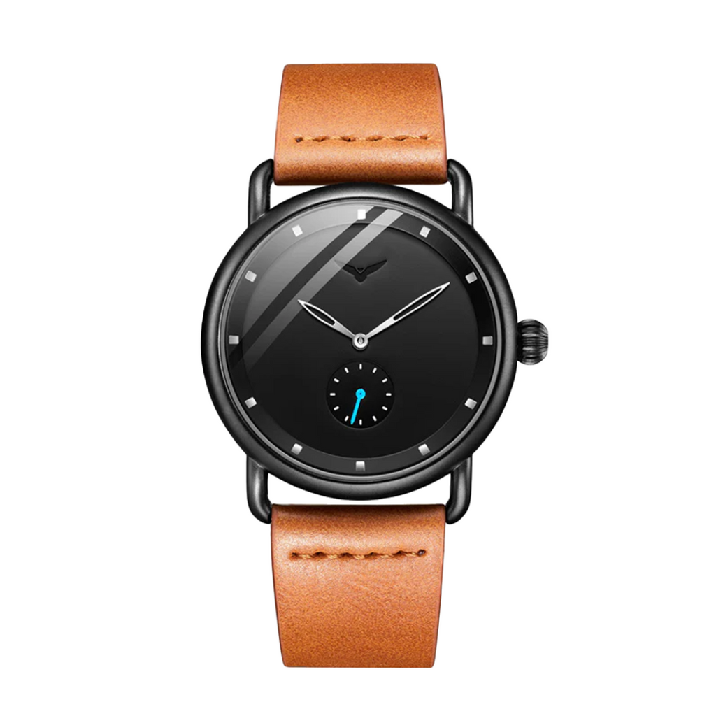 Caleb | Sleek Minimalist Leather Watch | 41mm